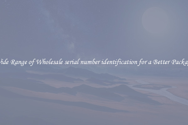 A Wide Range of Wholesale serial number identification for a Better Packaging 