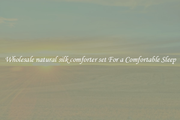 Wholesale natural silk comforter set For a Comfortable Sleep