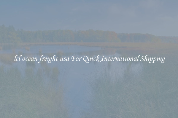 lcl ocean freight usa For Quick International Shipping