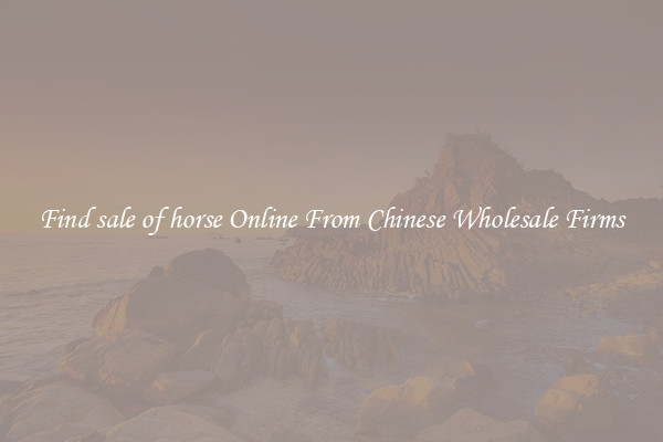 Find sale of horse Online From Chinese Wholesale Firms