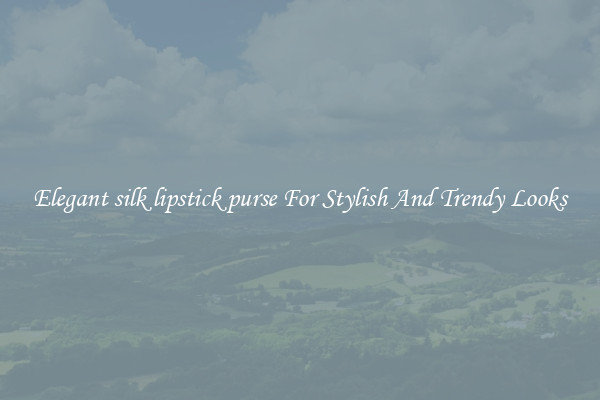 Elegant silk lipstick purse For Stylish And Trendy Looks