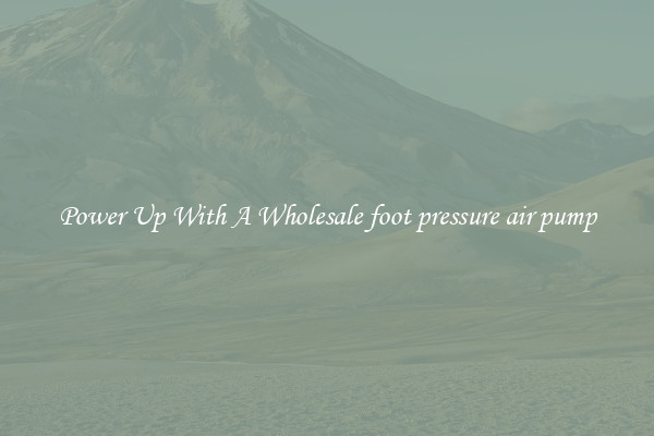 Power Up With A Wholesale foot pressure air pump