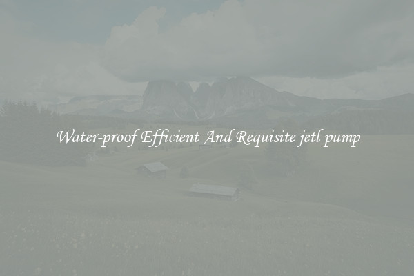 Water-proof Efficient And Requisite jetl pump