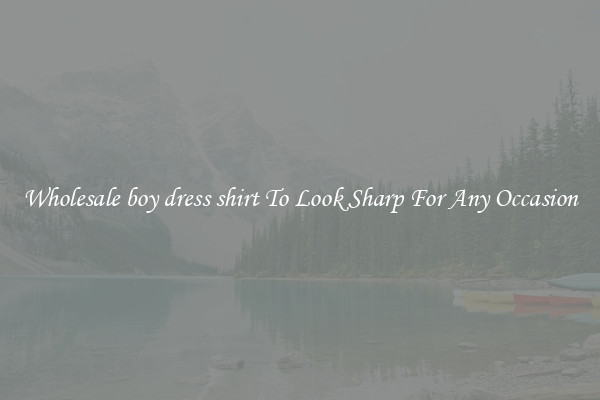 Wholesale boy dress shirt To Look Sharp For Any Occasion